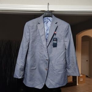 Chaps Navy Checkered Sport Coat